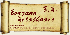 Borjana Milojković vizit kartica